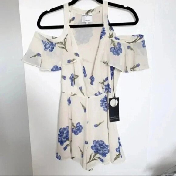REVOLVE Privacy Please Leon Romper Floral Cold Shoulder Cream Purple Size Small - Picture 5 of 16